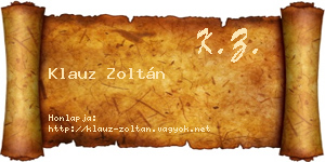 Klauz Zoltán névjegykártya