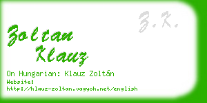 zoltan klauz business card